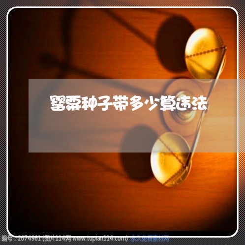罂粟种子带多少算违法 罂粟种子带多少算违法