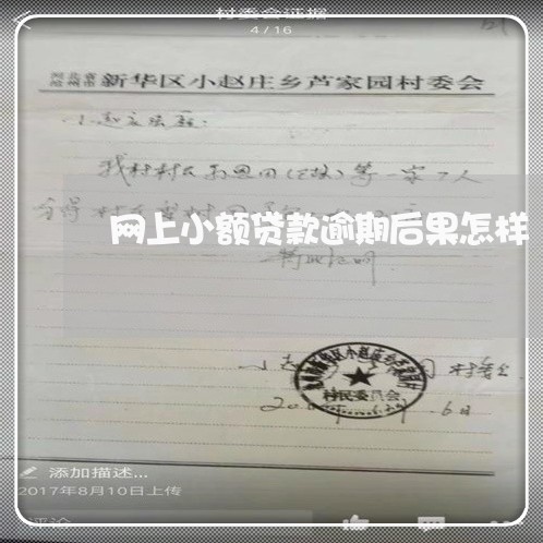 网上小额贷款逾期后果怎样