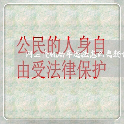 网上查机动车违法怎么更新信息