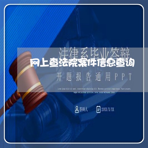 网上查法院案件信息查询 网上查法院案件信息查询