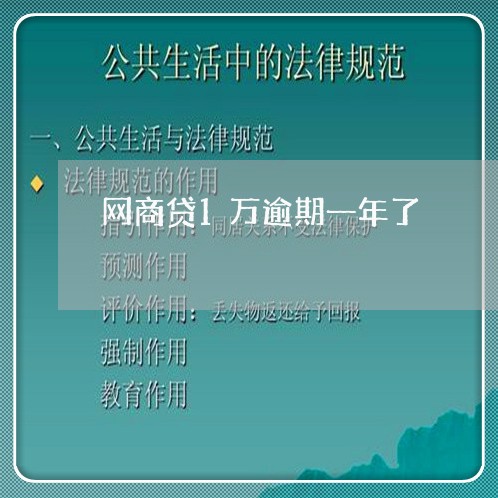 网商贷1万逾期一年了/2023061560715