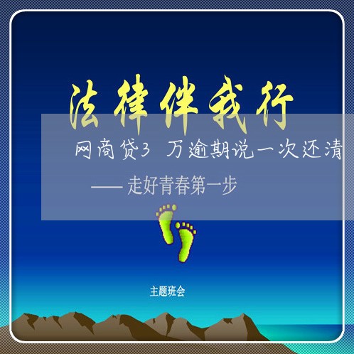 网商贷3万逾期说一次还清/2023030138392