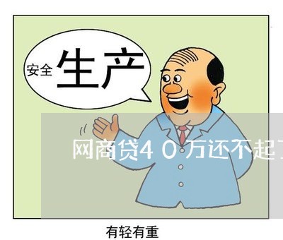 网商贷40万还不起了/2023120948482