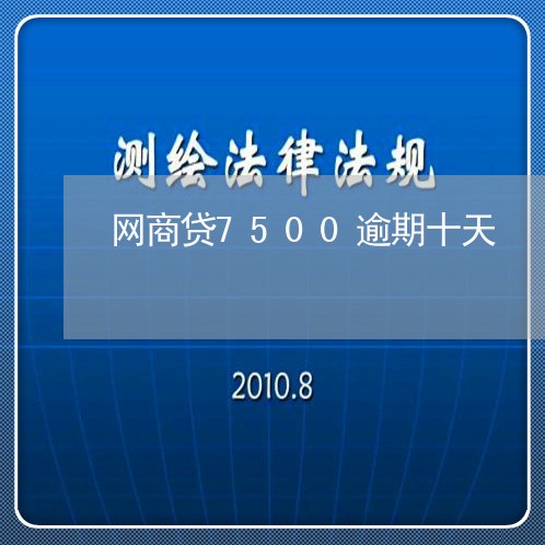 网商贷7500逾期十天/2023021090969