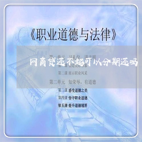 网商贷还不起可以分期还吗/2023111481406