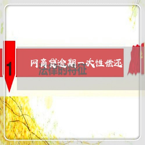 网商贷逾期一次性偿还 网商贷逾期一次性偿还