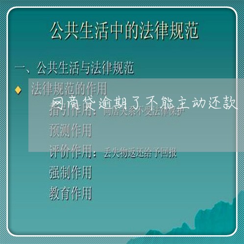 网商贷逾期了不能主动还款/2023020469984