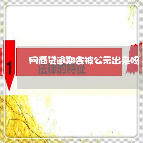 网商贷逾期会被公示出来吗/2023022809482 网商贷逾期会被公示出来吗/2023022809482