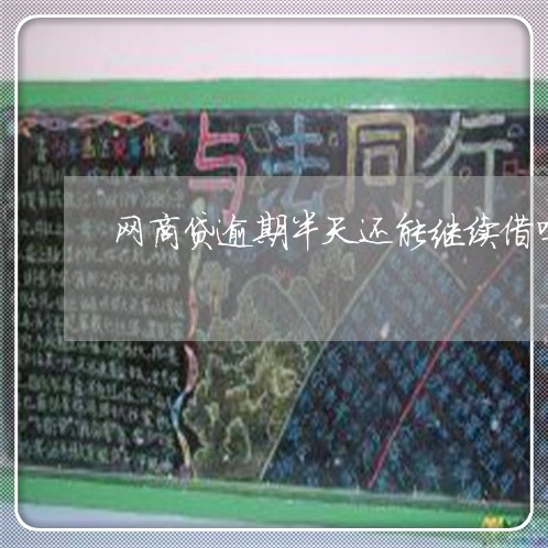 网商贷逾期半天还能继续借吗