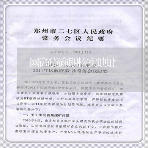 网商贷逾期核实地址/2023071365047