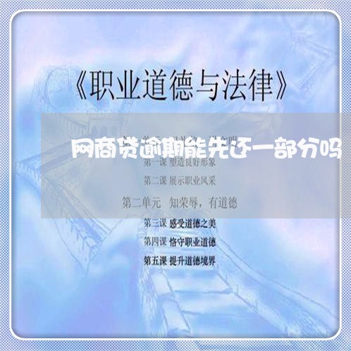 网商贷逾期能先还一部分吗/2023061661795