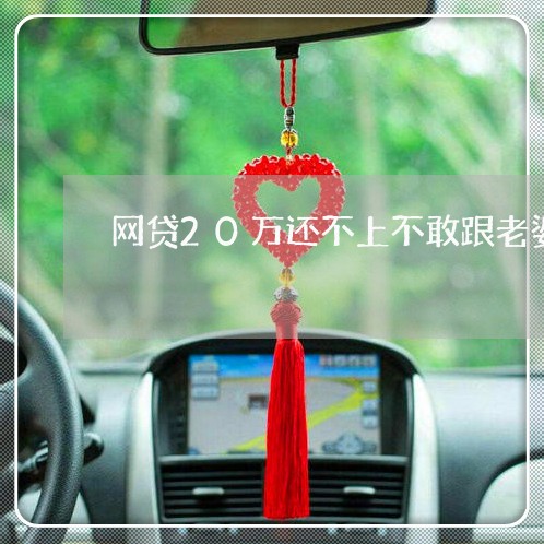 网贷20万还不上不敢跟老婆说 网贷20万还不上不敢跟老婆说