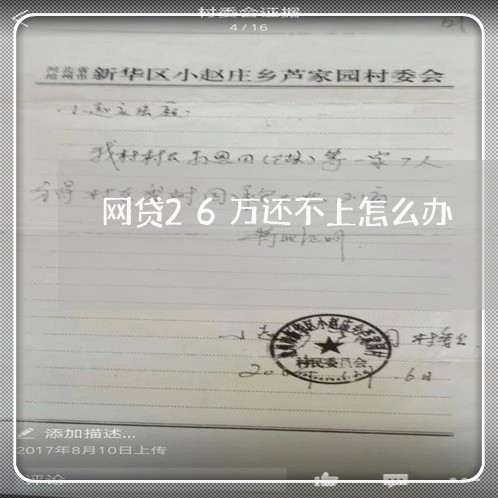 网贷26万还不上怎么办/2023100705936