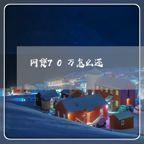 网贷70万怎么还/2023112506837