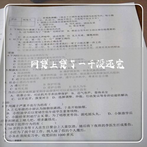 网贷上贷了一千没还完/2023120869491