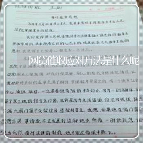 网贷催收应对方法是什么呢/2023112716149