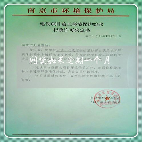 网贷如果逾期一个月 网贷如果逾期一个月