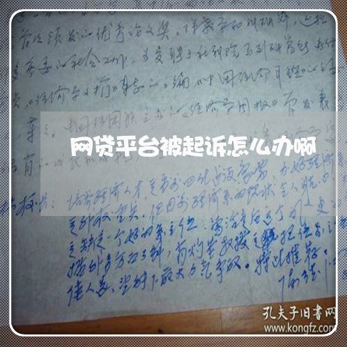 网贷平台被起诉怎么办啊/2023120694606