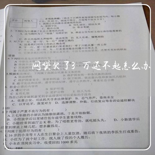 网贷欠了3万还不起怎么办 网贷欠了3万还不起怎么办