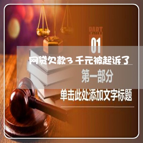 网贷欠款3千元被起诉了/2023111494848