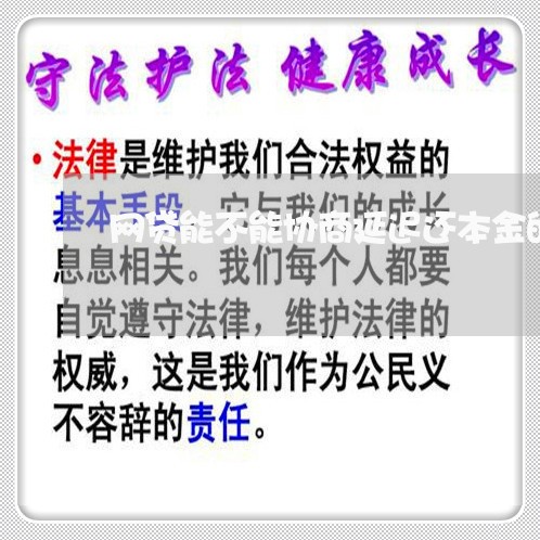 网贷能不能协商延迟还本金的钱/2023120860826