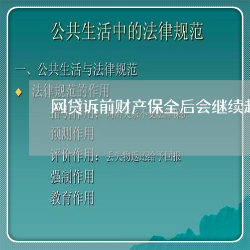 网贷诉前财产保全后会继续起诉吗/2023120680683