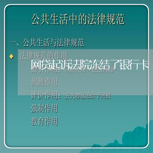 网贷起诉法院冻结了银行卡/2023120674926