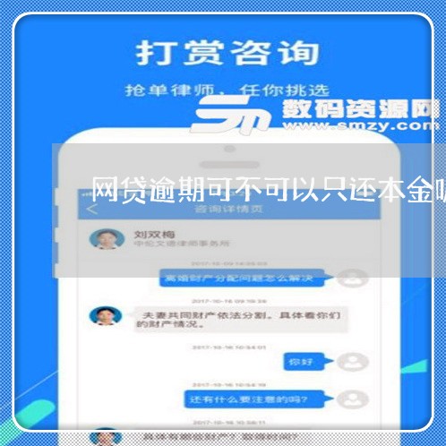 网贷逾期可不可以只还本金呢/2023111855827