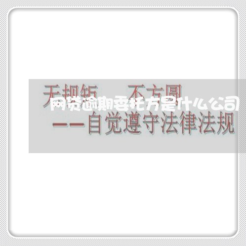 网贷逾期委托方是什么公司/2023091672605