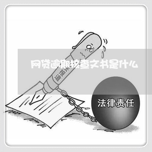 网贷逾期核查文书是什么/2023112416136