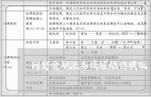 网贷逾期法务提醒短信模板/2023112434706