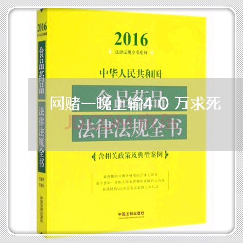 网赌一晚上输40万求死/2023020979304