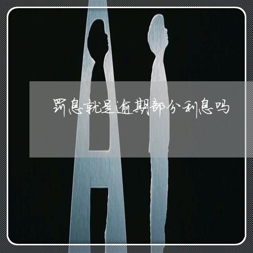 罚息就是逾期部分利息吗