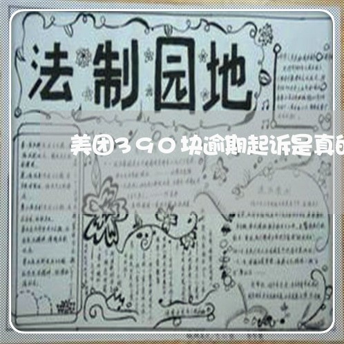 美团390块逾期起诉是真的吗