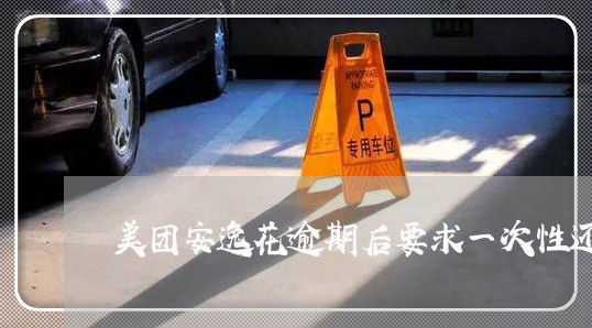 美团安逸花逾期后要求一次性还清