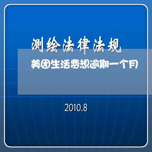 美团生活费想逾期一个月