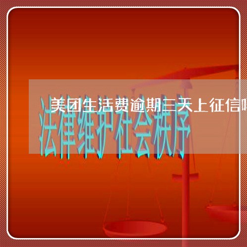 美团生活费逾期三天上征信吗 美团生活费逾期三天上征信吗