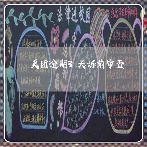 美团逾期3天诉前审查