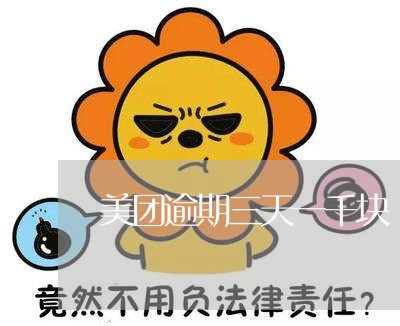 美团逾期三天一千块