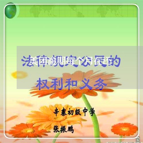 美团逾期每个月在还