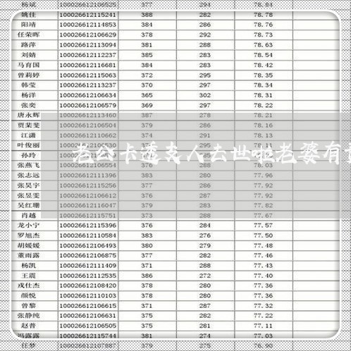老公卡透支人去世啦老婆有责任