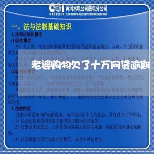 老婆购物欠了十万网贷逾期/2023082768415