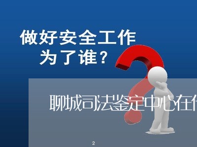 聊城司法鉴定中心在什么地方