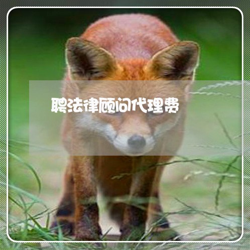 聘法律顾问代理费 聘法律顾问代理费