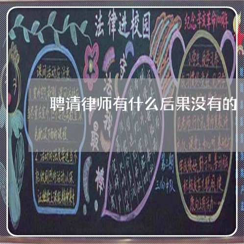 聘请律师有什么后果没有的/2023060886916