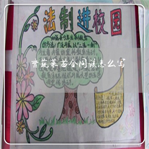 育蔬菜苗合同该怎么写/2023022694817