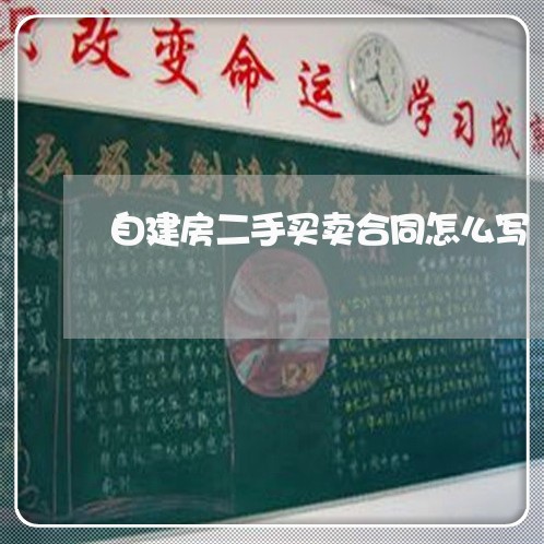 自建房二手买卖合同怎么写/2023061647260 自建房二手买卖合同怎么写/2023061647260