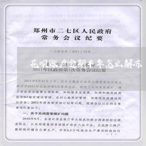 花呗账户逾期半年怎么解冻 花呗账户逾期半年怎么解冻