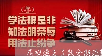 花呗透支了想分期还款怎么还 花呗透支了想分期还款怎么还