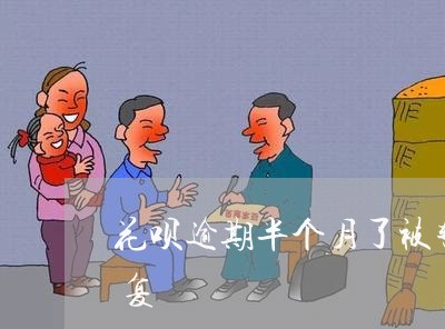花呗逾期半个月了被暂停使用要多久才能恢复